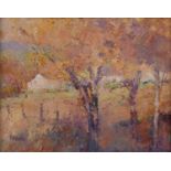 Roy Hewish (b.1929) Autumn Carmarthenshire signed and titled (to reverse) acrylic 27 x 34cm. A