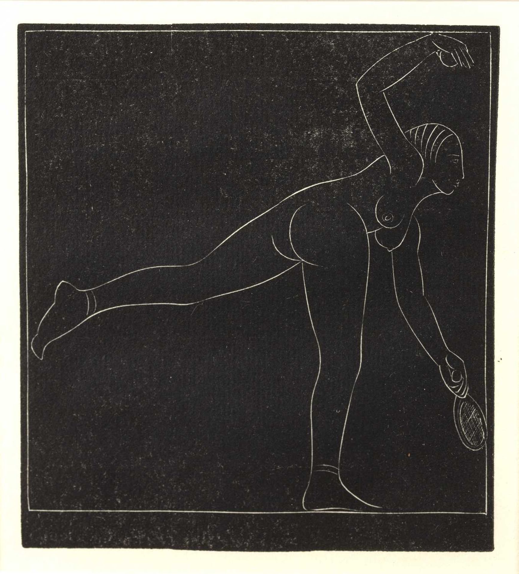 Eric Gill (1882-1940) The Tennis Player, 1924 wood engraving 11.5 x 10cm.