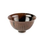 David Leach (1911-2005) Bowl cut-sides and tenmoku glaze impressed potter's seal 14cm high, 25cm