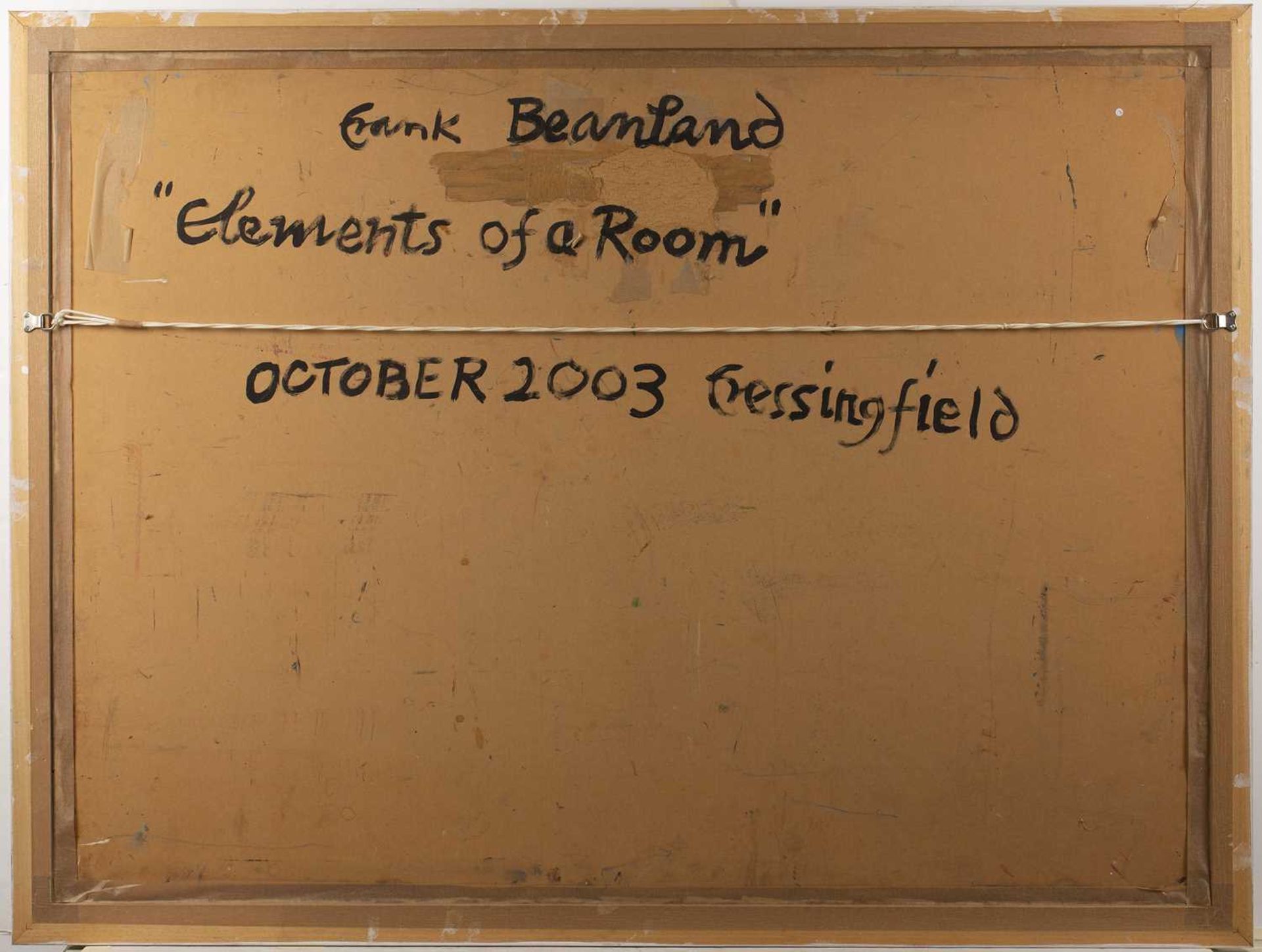 Frank Beanland (1936-2019) Elements of a Room, 2003 signed, titled, and dated (to reverse) oil on - Bild 3 aus 3