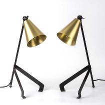 Mullan Lighting A pair of adjustable desk lamps designed for the Devonshire Club Hotel 55cm high (