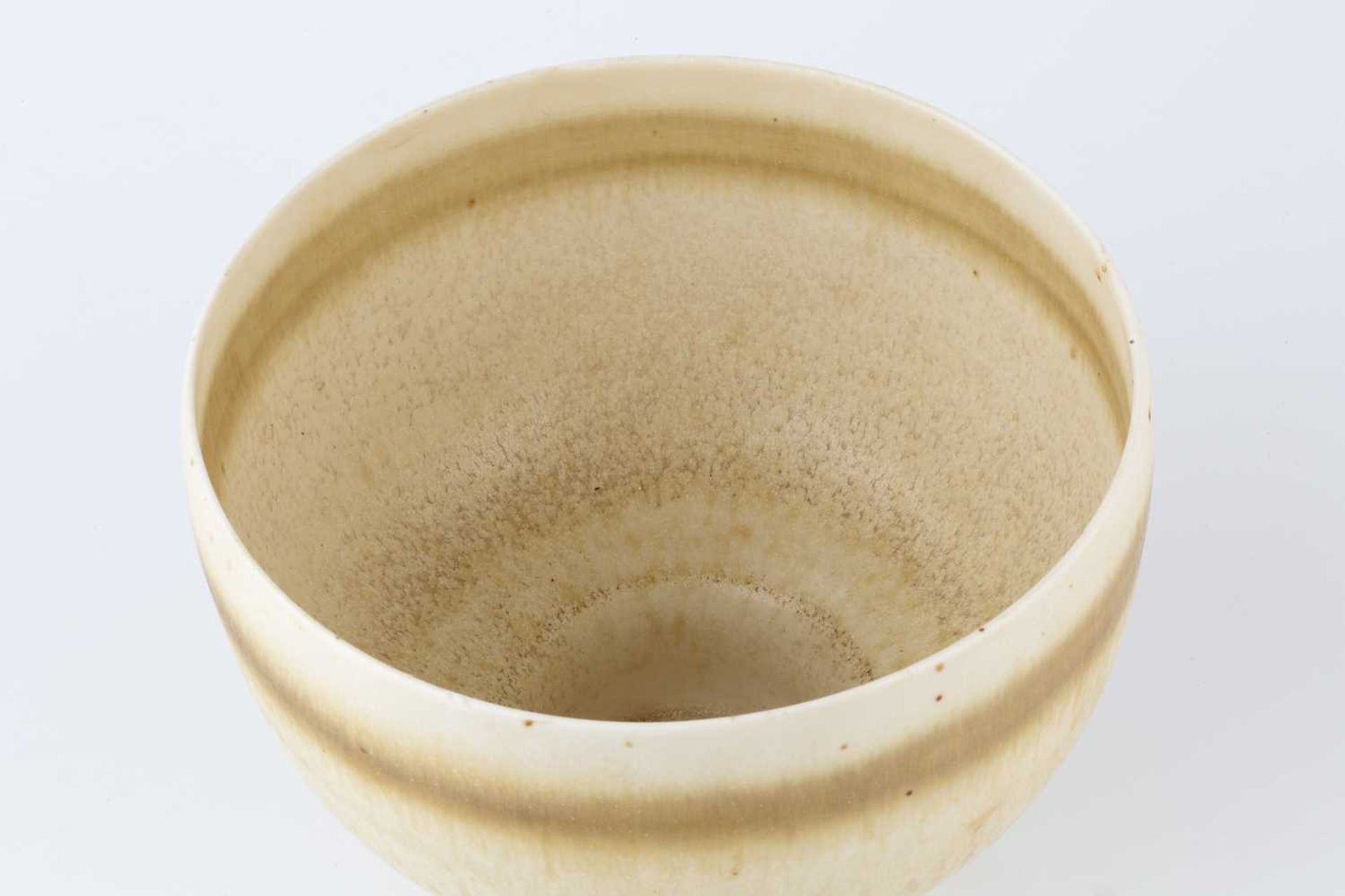 Hazel Johnston (1933-2011) Footed bowl with bands of light glaze impressed potter's seal 13cm - Image 3 of 9