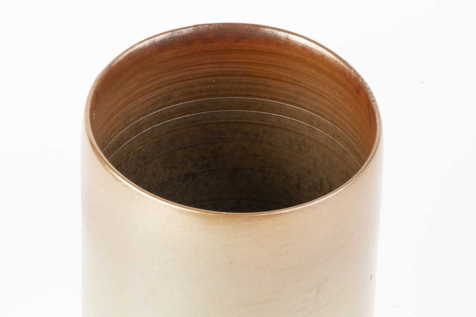 Joanna Constantinidis (1927-2000) Vase with metallic-type glaze impressed potter's seal 21cm high. - Image 3 of 4