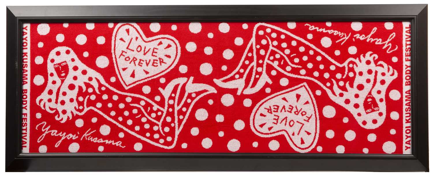 Yayoi Kusama (b.1929) Love Forever screen printed cotton textile 99 x 115cm. - Image 3 of 3