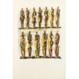 Henry Moore (1898-1986) Thirteen Standing Figures, 1958 lithograph from the portfolio Heads,