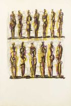 Henry Moore (1898-1986) Thirteen Standing Figures, 1958 lithograph from the portfolio Heads,