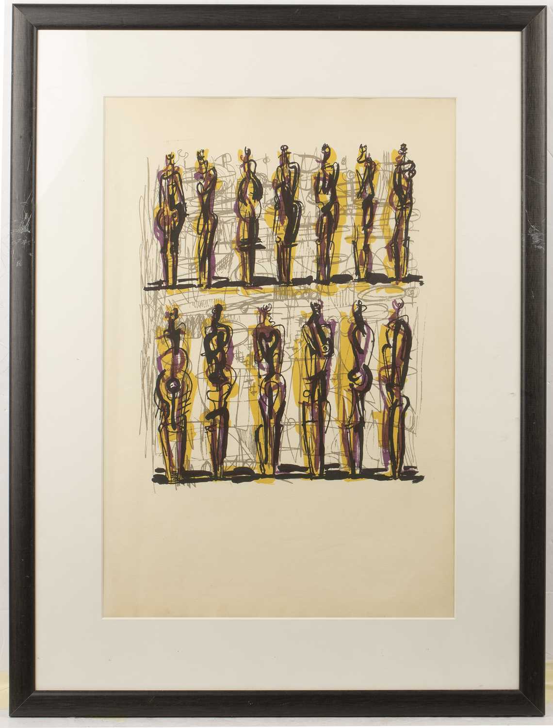 Henry Moore (1898-1986) Thirteen Standing Figures, 1958 lithograph from the portfolio Heads, - Image 2 of 3