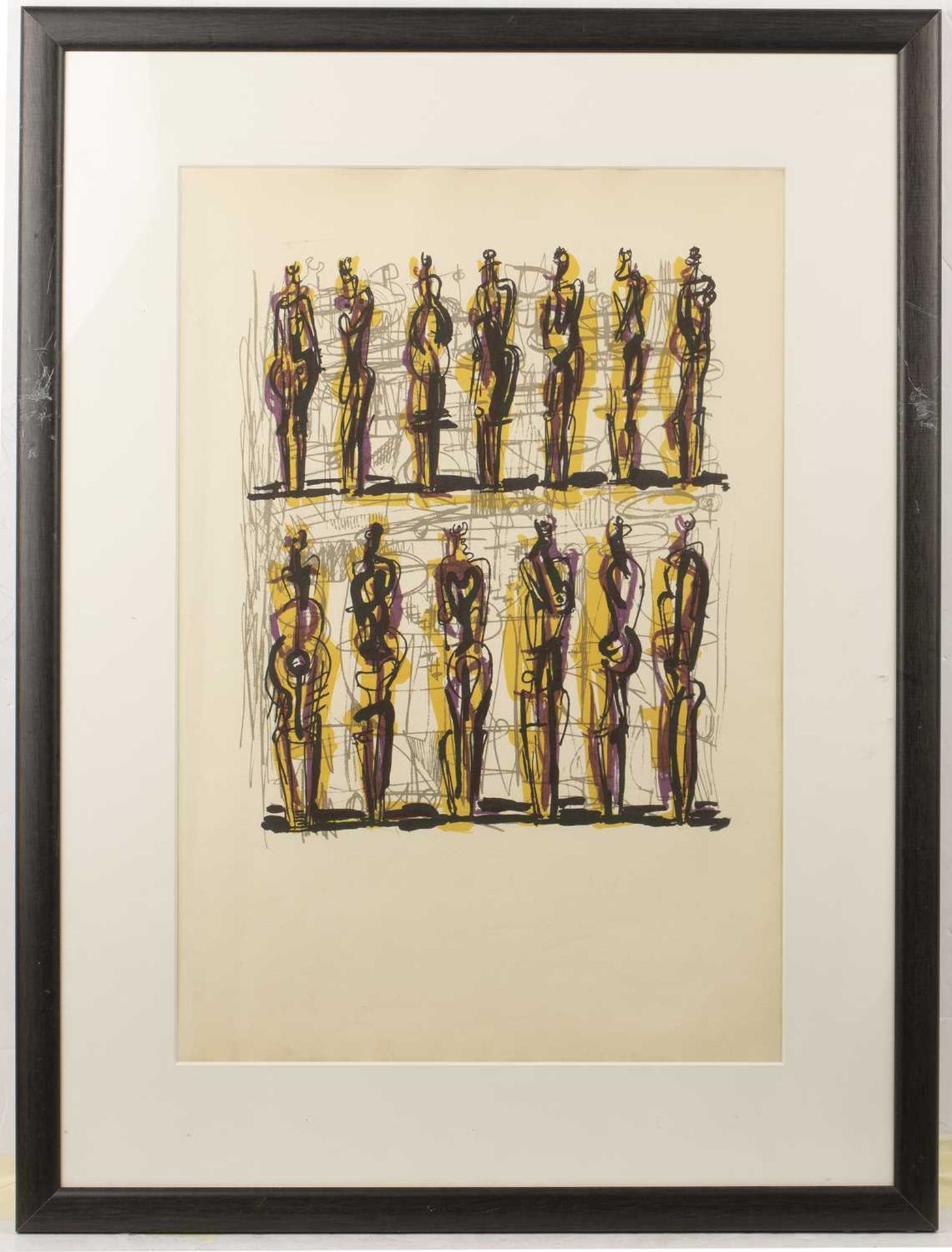 Henry Moore (1898-1986) Thirteen Standing Figures, 1958 lithograph from the portfolio Heads, - Bild 2 aus 3