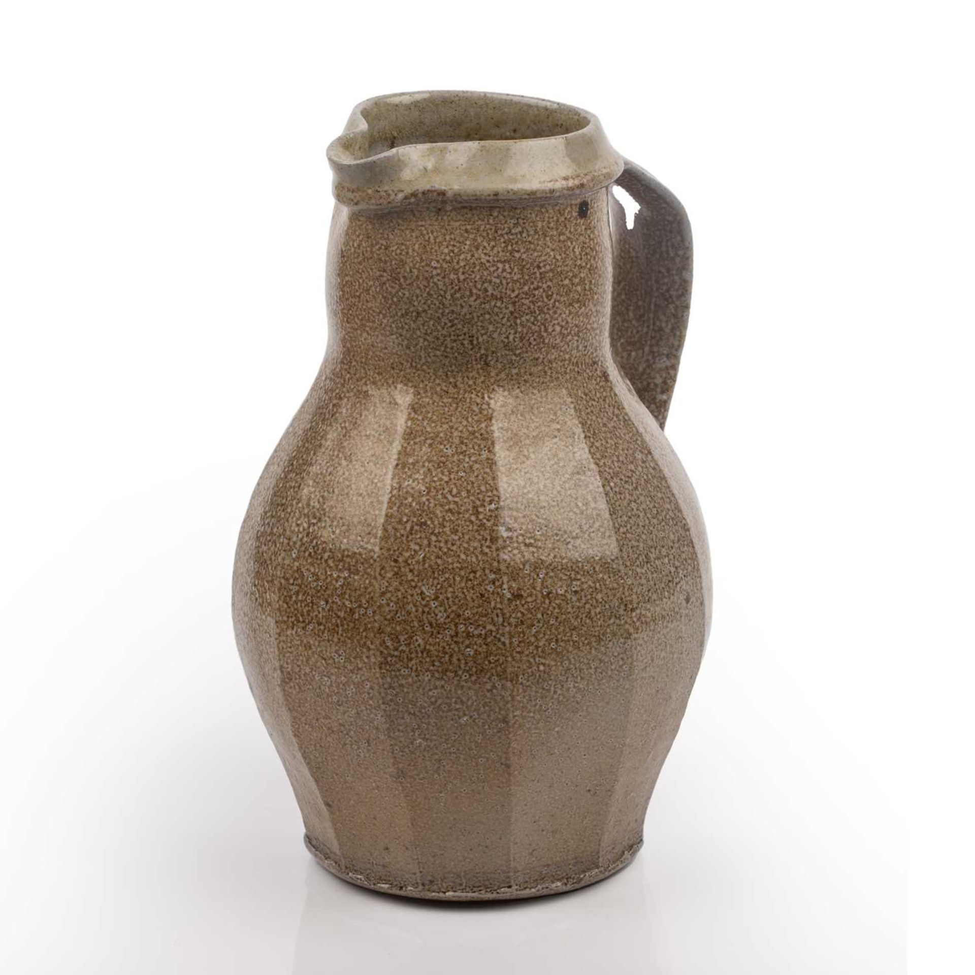 Phil Rogers (1951-2020) Medieval style jug stoneware with salt glaze impressed potter's seal 25cm - Image 2 of 3