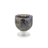 Jonathan Harris (b.1965) Silver cameo glass footed bowl, 2000 signed, titled, and dated 12cm high.