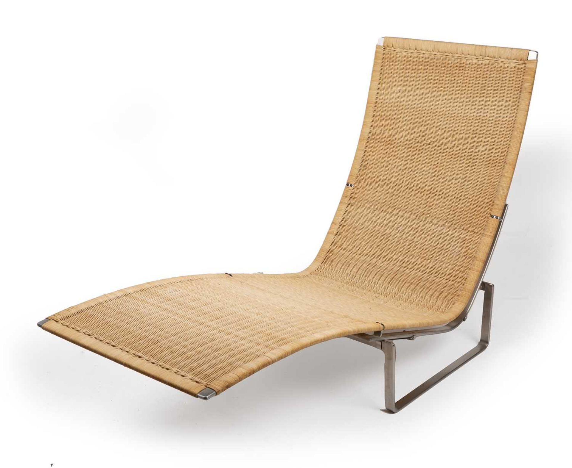 Poul Kjaerholm (1929-1980) for Fritz Hansen PK24 lounge chair the wicker seat with metal frame and - Image 4 of 4