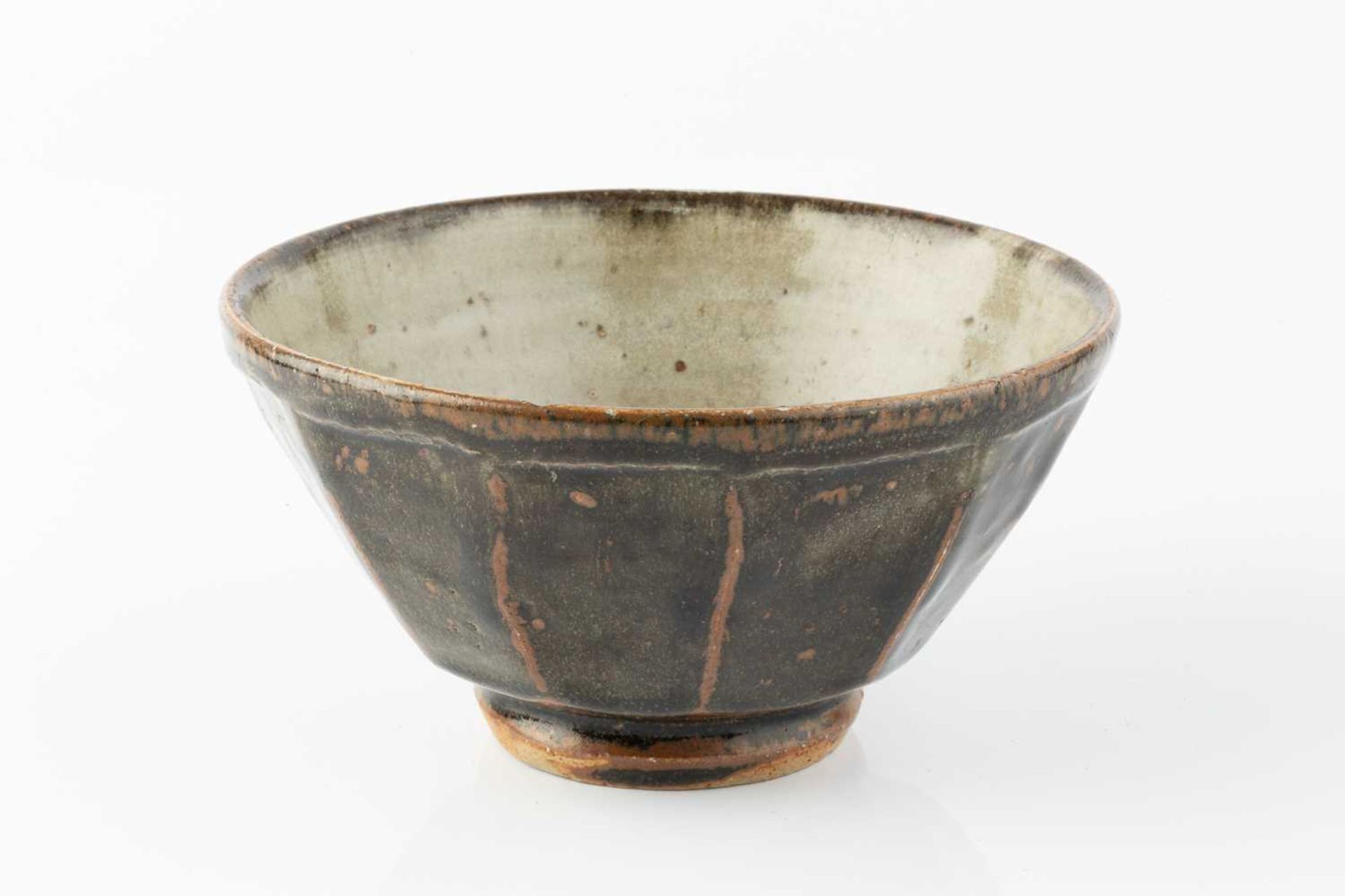 Richard Batterham (1936-2021) Footed bowl stoneware, the body with dark ash glaze and cut sides - Image 2 of 4