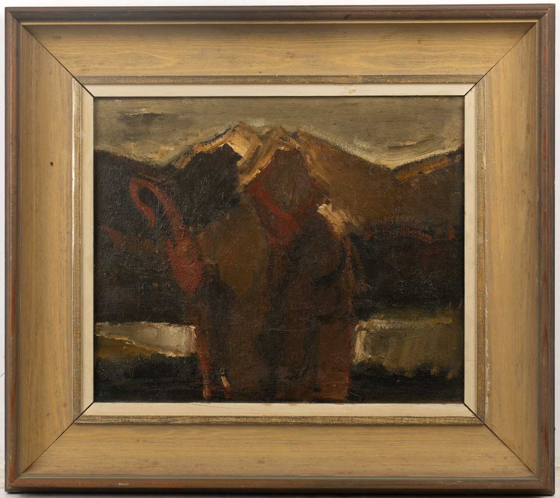 Will Roberts (1907-2000) Shepherd at Capel Curig, 1975 signed, titled, and dated (to reverse) oil on - Bild 2 aus 3
