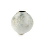 Betty Blandino (1927-2011) Vessel ovoid form with cream glaze with blue and green inclusions