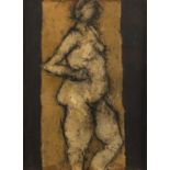 John Emanuel (b.1930) Standing Figure, 1977 signed, titled, and dated (to reverse) mixed media