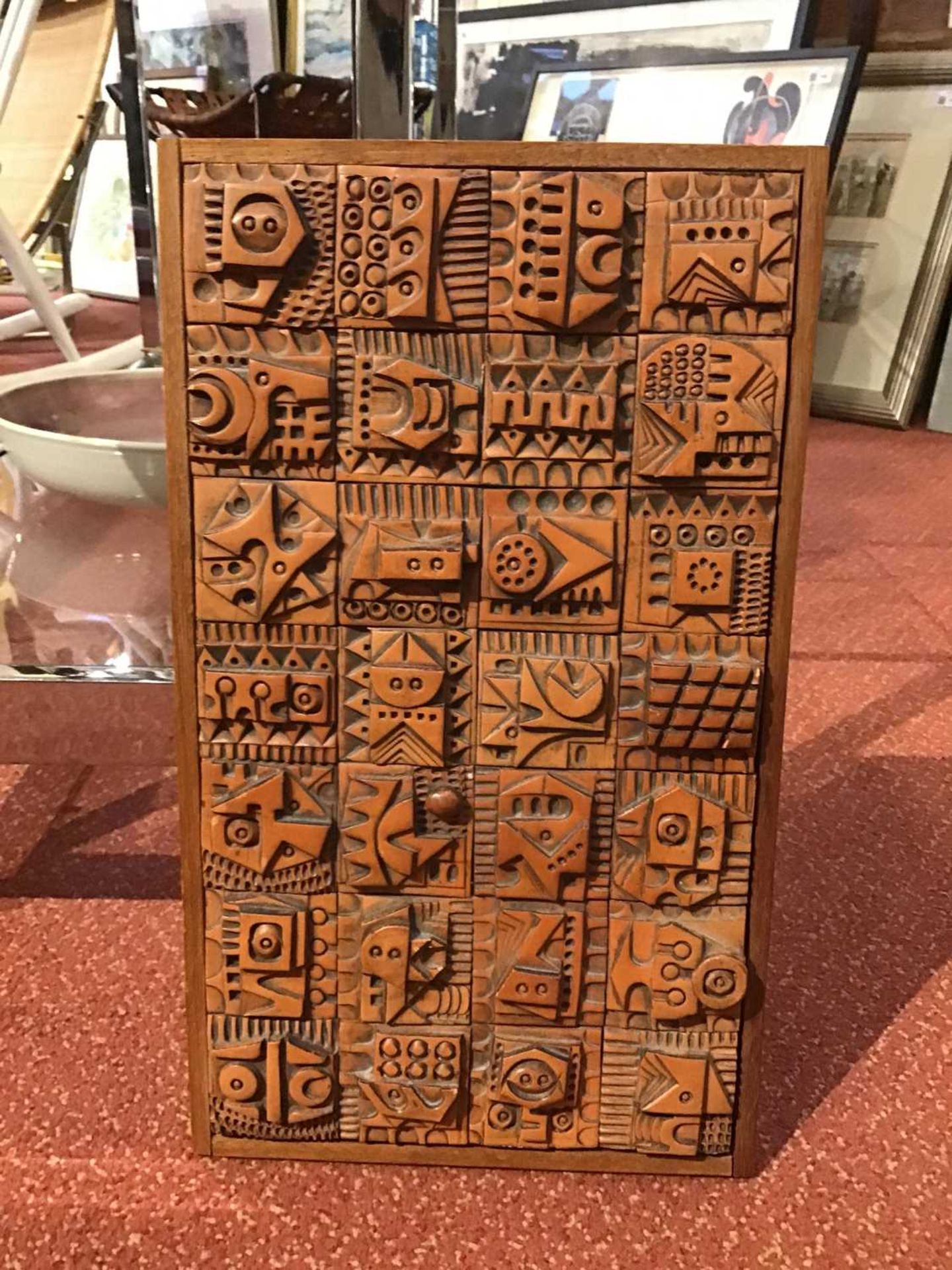 Ron Hitchins (1926-2019) Relief plaque terracotta, depicting tiled geometric motifs signed (to - Image 3 of 4