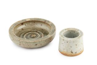 Marianne Westman (1928-2017) Bowl and vase stoneware with light glazes incised signatures the bowl