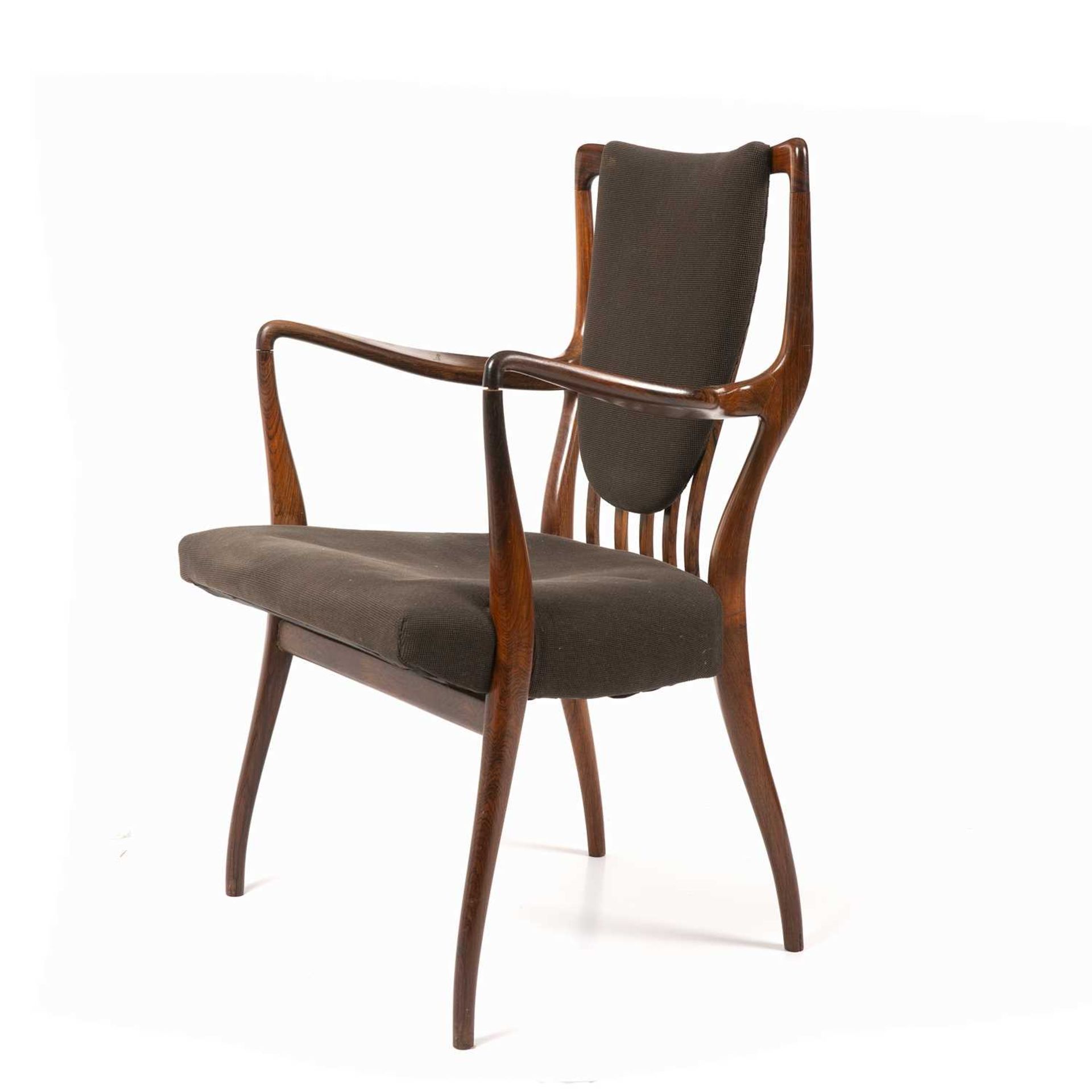 Andrew John Milne Armchair with upholstered seat 91cm high, 56cm wide, 52cm deep.