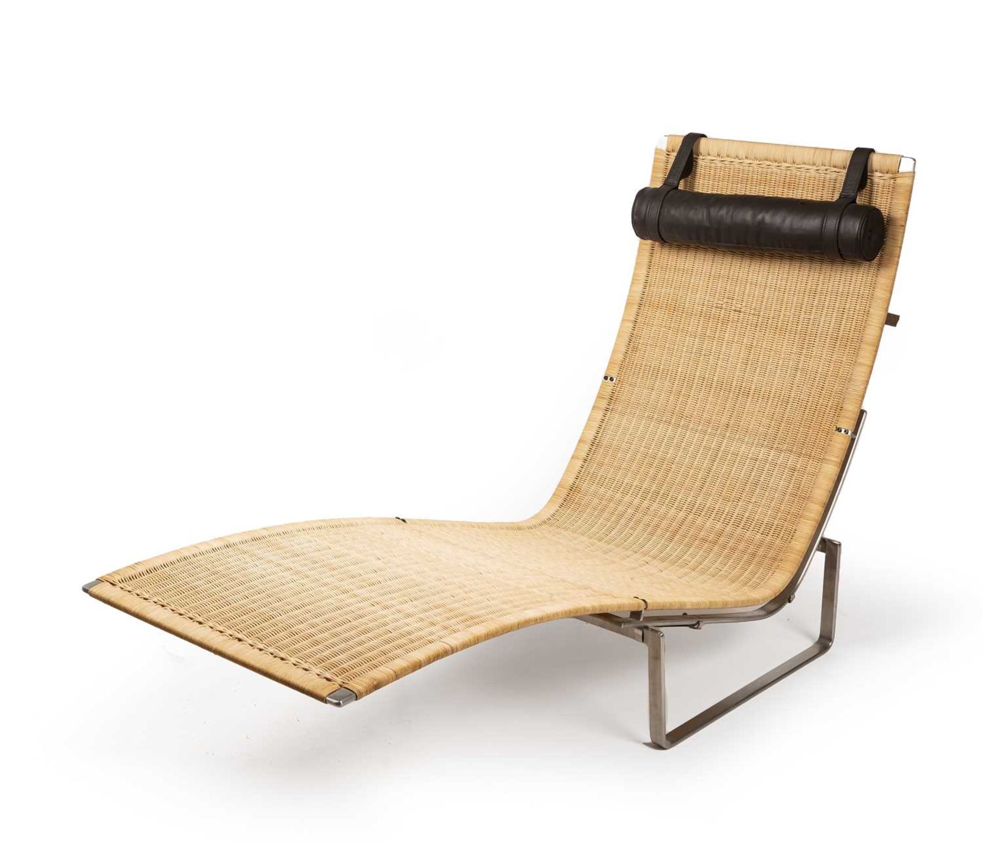 Poul Kjaerholm (1929-1980) for Fritz Hansen PK24 lounge chair the wicker seat with metal frame and
