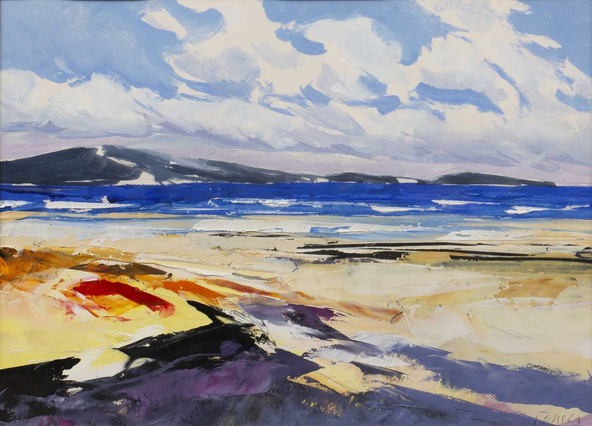 Donald Hamiton Fraser (1929-2009) Coldbackie Bay signed (lower right), titled (to reverse) oil on