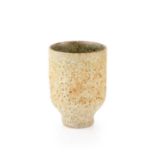 Chris Carter (b.1945) Footed vessel stoneware with textured glaze impressed potter's seal 13m high.