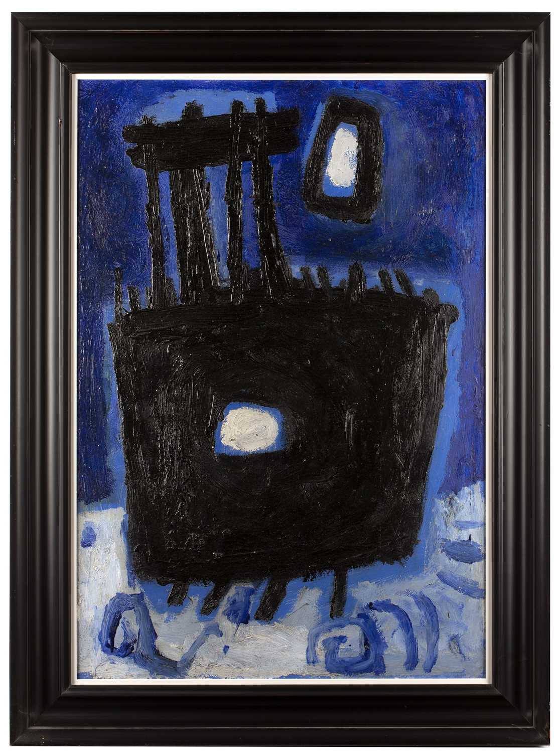 John Christoforou (1921-2014) Blue, circa 1959 signed (to reverse) oil on board 80 x 55cm. - Image 2 of 3