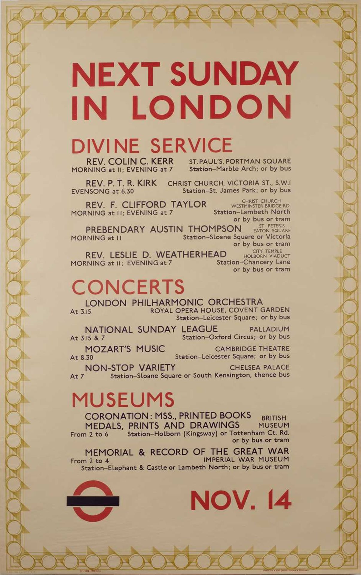 Lynton Lamb (1907-1977) Three London Transport posters: Next Sunday in London, 1937, 100x 63cm; - Image 3 of 3