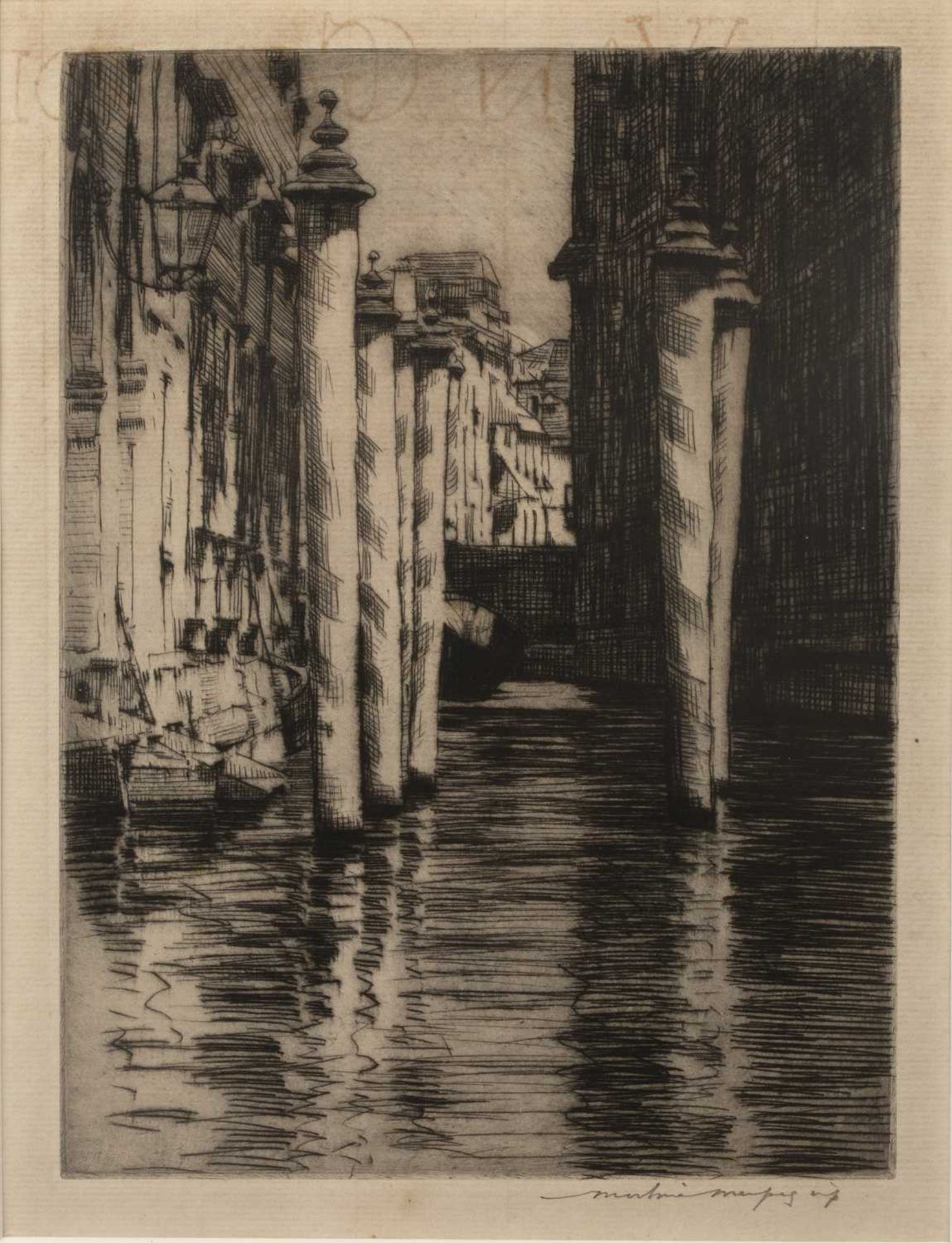 Mortimer Menpes (1855-1938) A Narrow Canal, Venice, circa 1912 signed in pencil (in the margin)