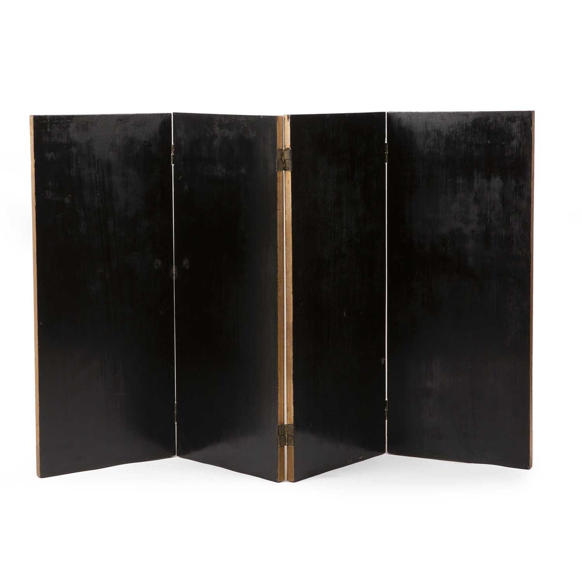 Manner of Jacques Adnet (1900-1984) Four-fold screen lacquered wood with the reverse and edges