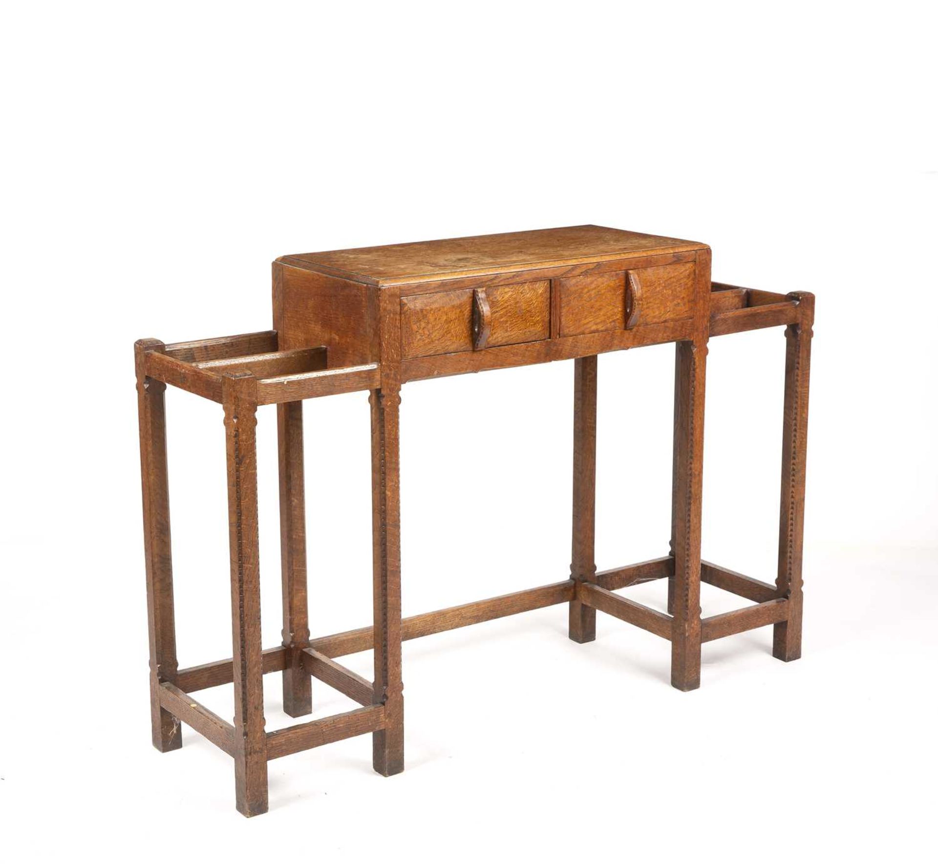 Gordon Russell (1892-1980) Hall Table oak, with two fitted drawers flanked by stick sections 73. - Image 4 of 5