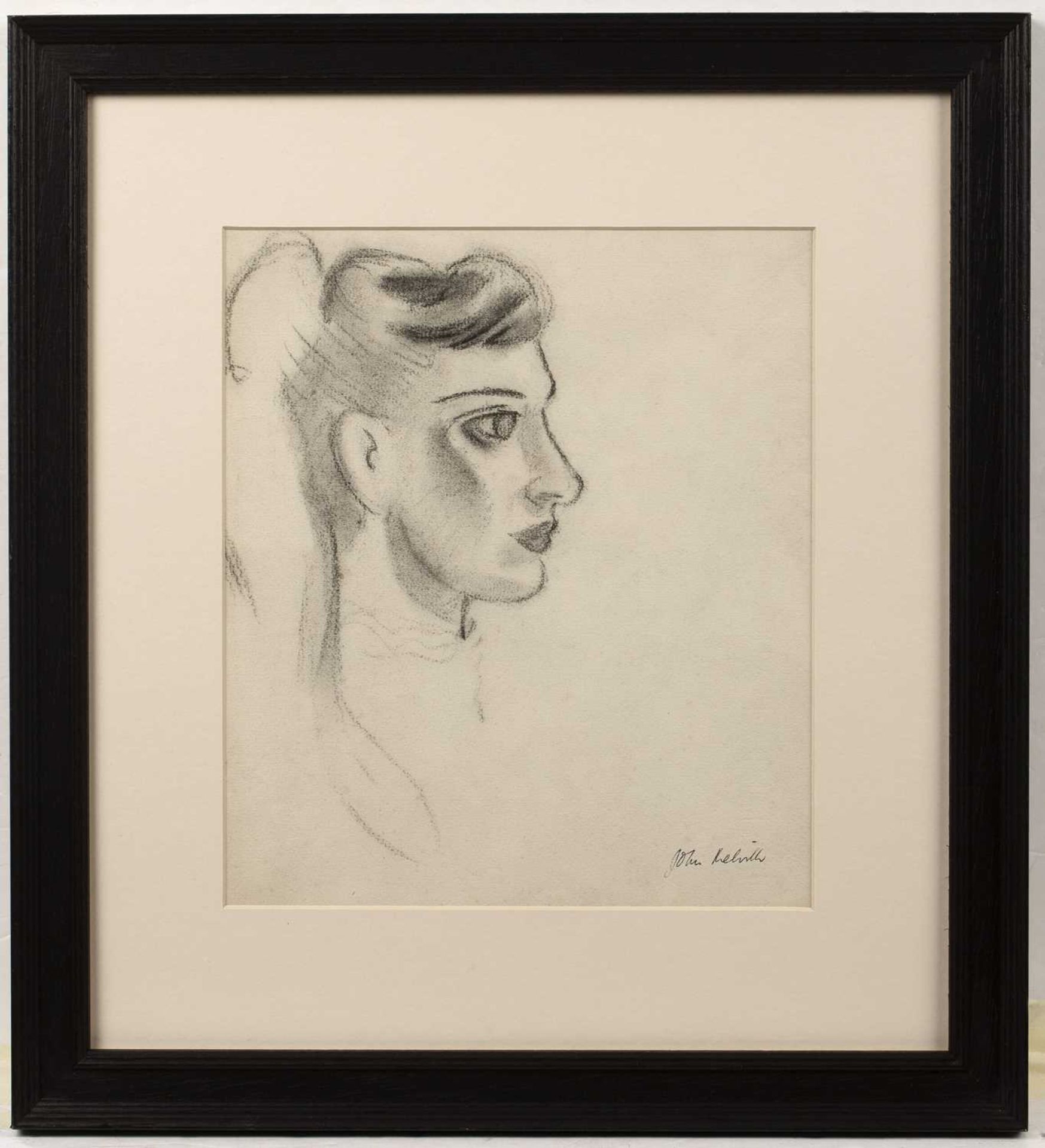 John Melville (1902-1986) Lady in Profile signed (lower right) charcoal 28 x 23cm; and another - Bild 4 aus 6