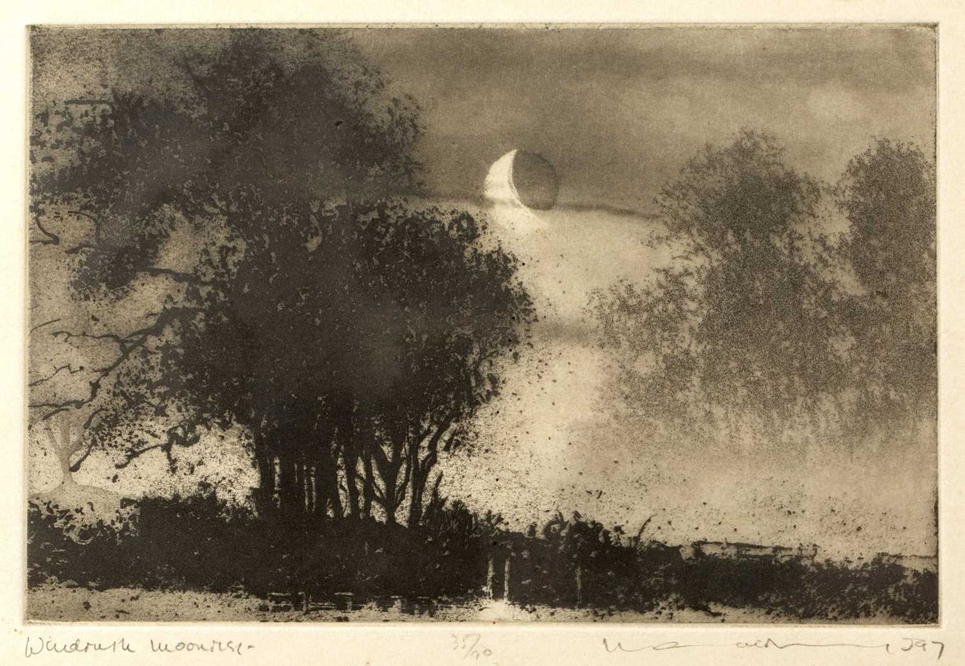 Norman Ackroyd (b.1938) Windrush Moonrise, 1997 35/90, signed, titled, dated, and numbered in pencil