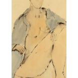 John Emanuel (b.1930) Seated Nude signed in pencil (lower right) mixed media 54 x 36cm.