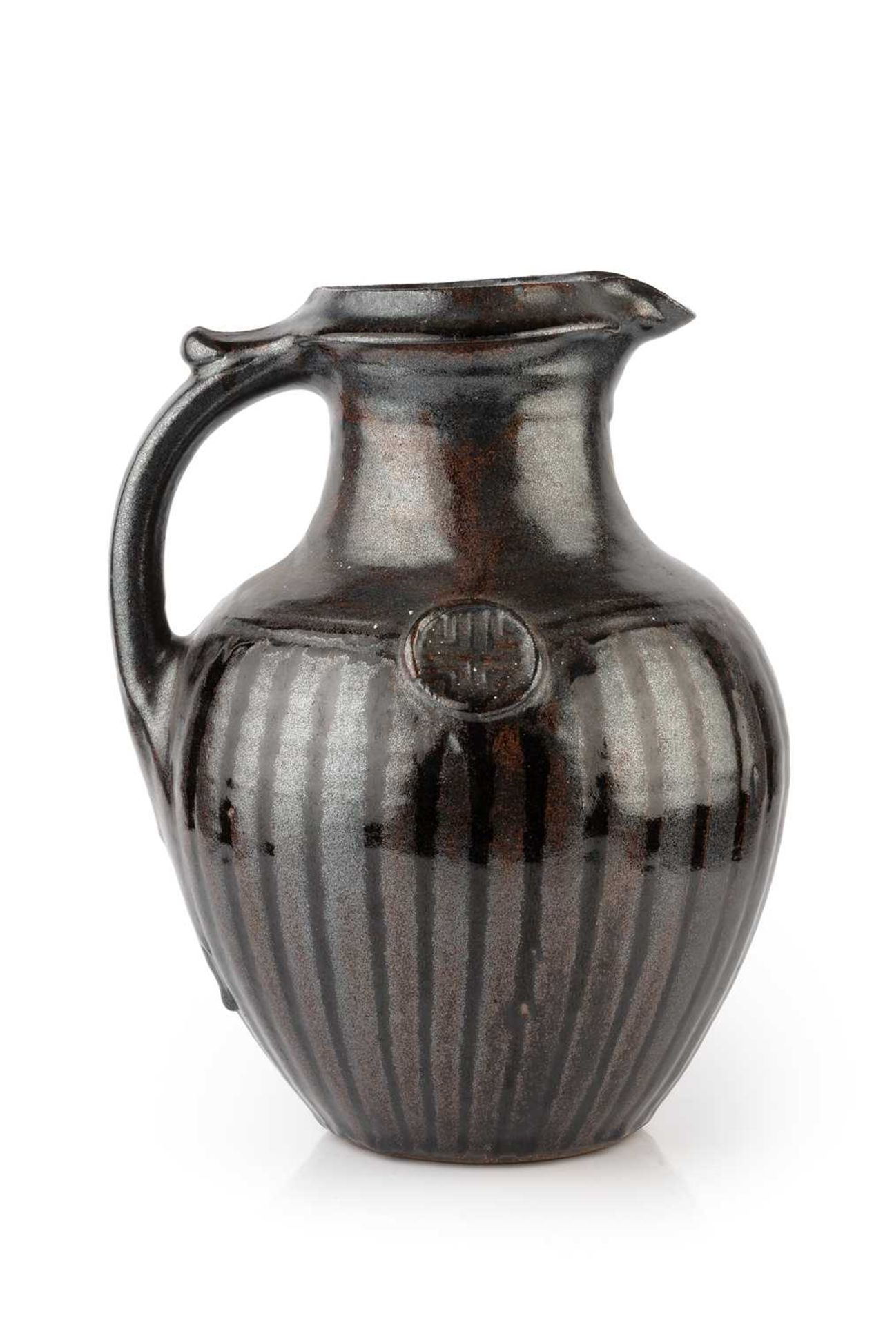 Peter Snagge (20th Century) Large jug tenmoku with impressed roundels 34cm high; together with a - Image 2 of 4