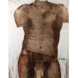 Ulrico Schettini (b.1932) Male Torso signed (lower left) acrylic on board 70 x 55cm; and another