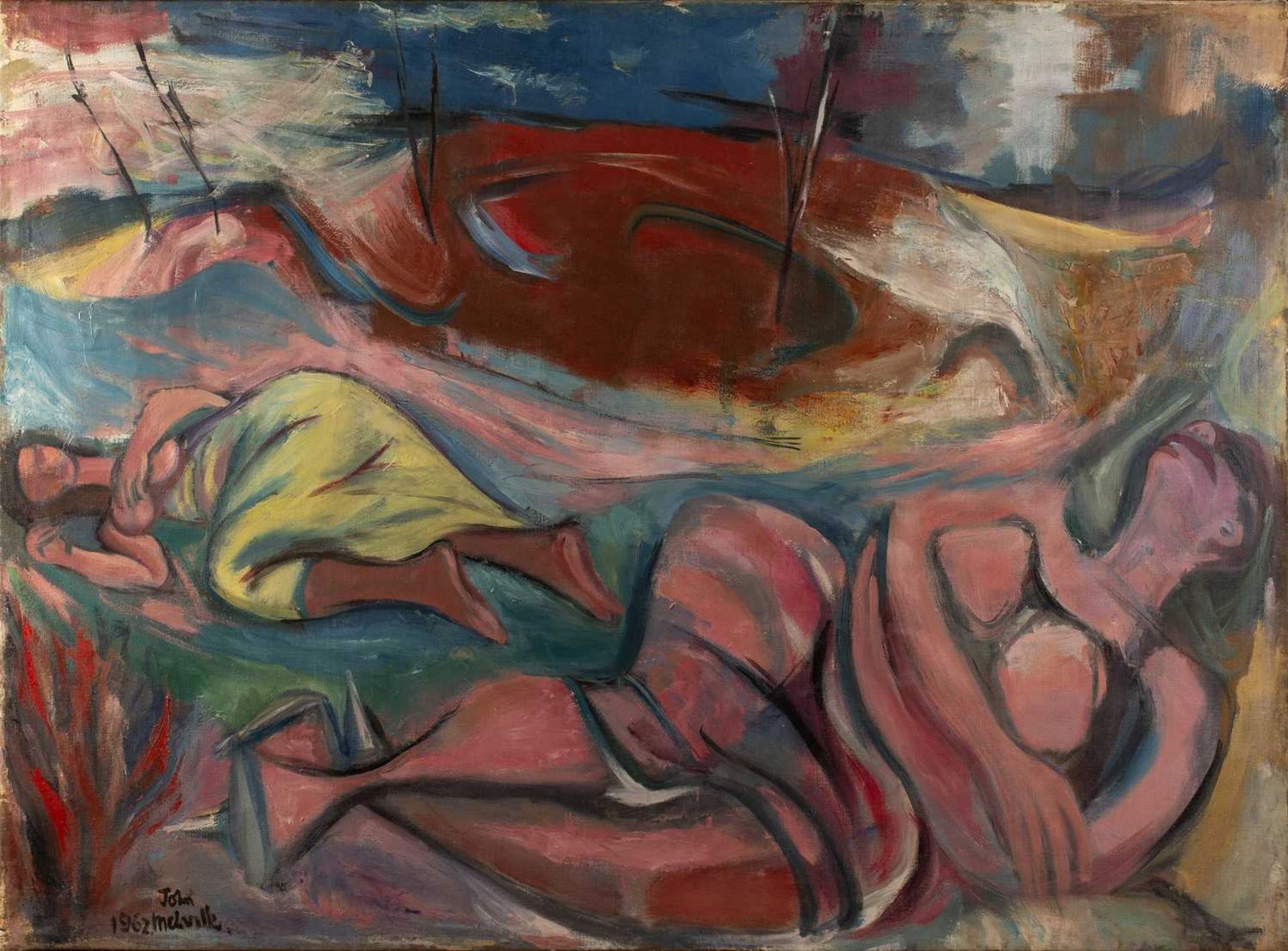 John Melville (1902-1986) The Sleepers, 1962 signed and dated (lower left) 103 x 141cm.