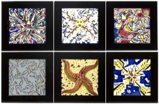 Salvador Dali (1904-1989) for Maurice Duchin La Suite Catalan set of six tiles, 1954 hand-painted