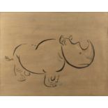 Mervyn Peake (1911-1968) Rhinoceros ink on paper 45 x 59cm. Provenance: The collection of the late