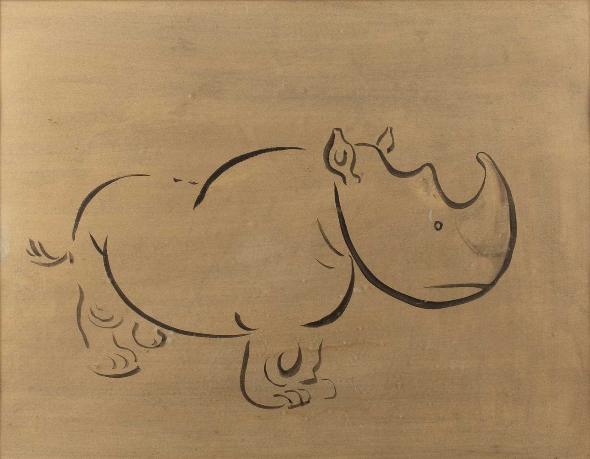 Mervyn Peake (1911-1968) Rhinoceros ink on paper 45 x 59cm. Provenance: The collection of the late