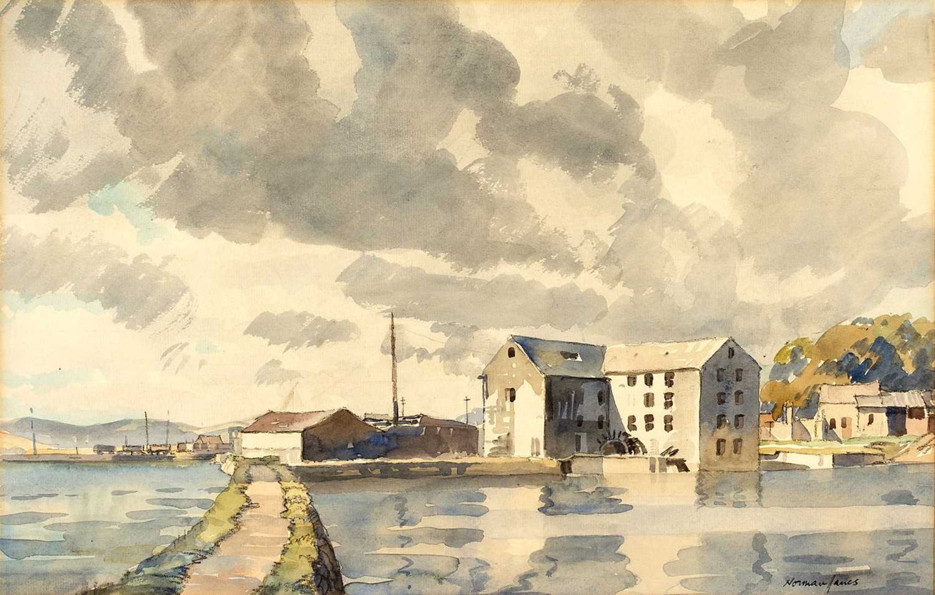 Norman Janes (1892-1980) Tide Mill, Isle of Wight signed (lower right) watercolour 31 x 46cm.