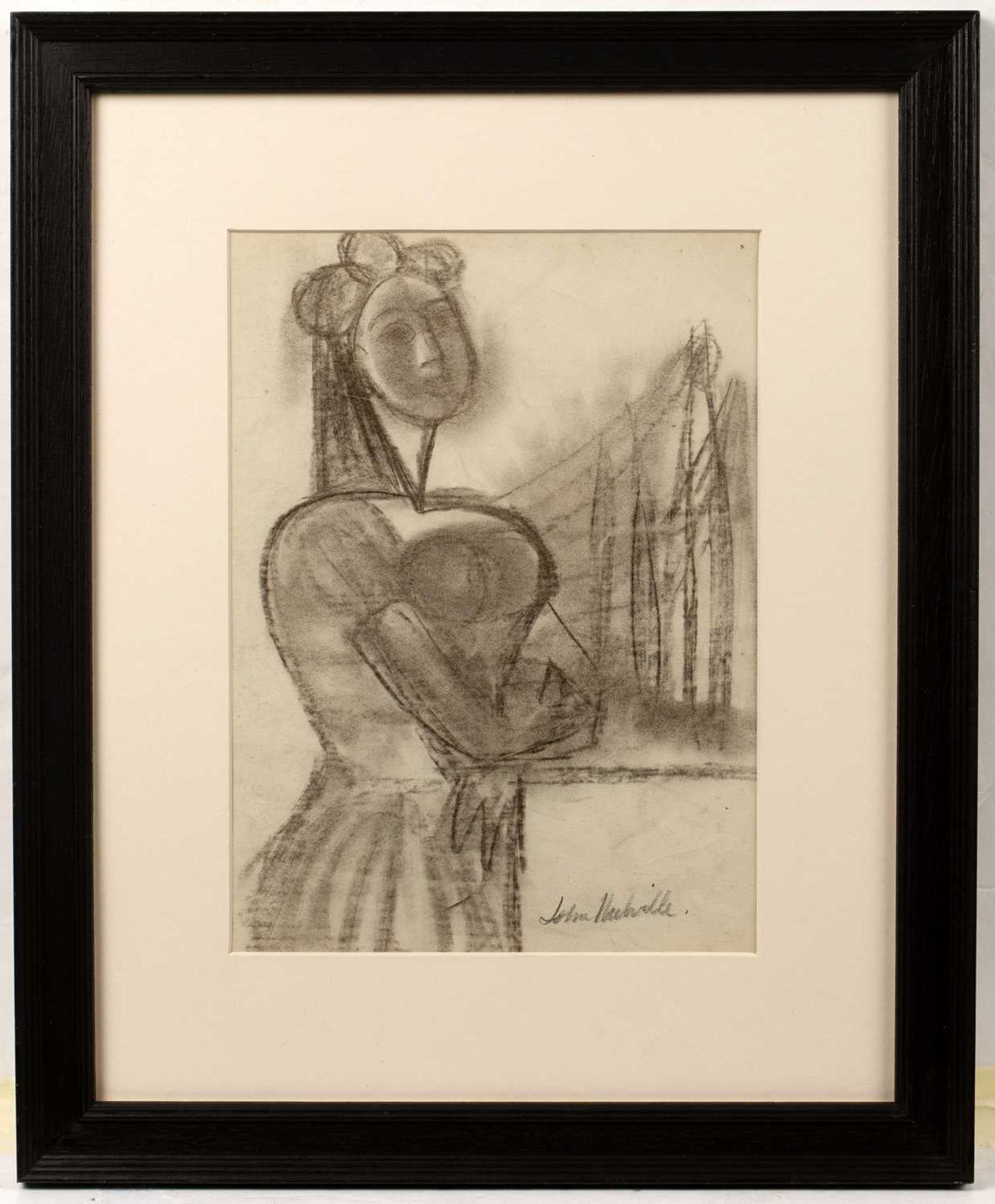 John Melville (1902-1986) Lady in Profile signed (lower right) charcoal 28 x 23cm; and another - Bild 3 aus 6