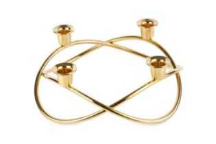 Georg Jensen Candelabra gold-plated stamped marks 30cm across.