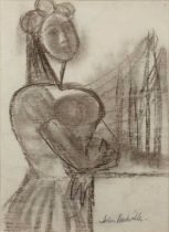 John Melville (1902-1986) Lady in Profile signed (lower right) charcoal 28 x 23cm; and another