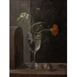 Lin Sproule (b.1942) Glass signed (lower right) oil on board 26 x 20cm.