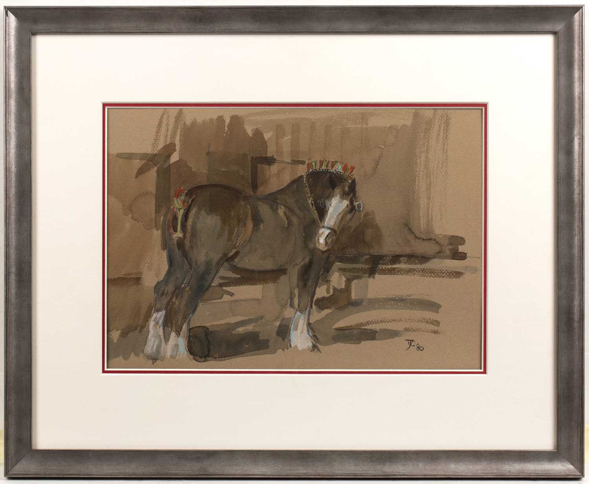 Thomas Coates (1941-2023) Study of a Shire Horse, 1980 signed and dated (lower right) watercolour 25 - Image 2 of 3