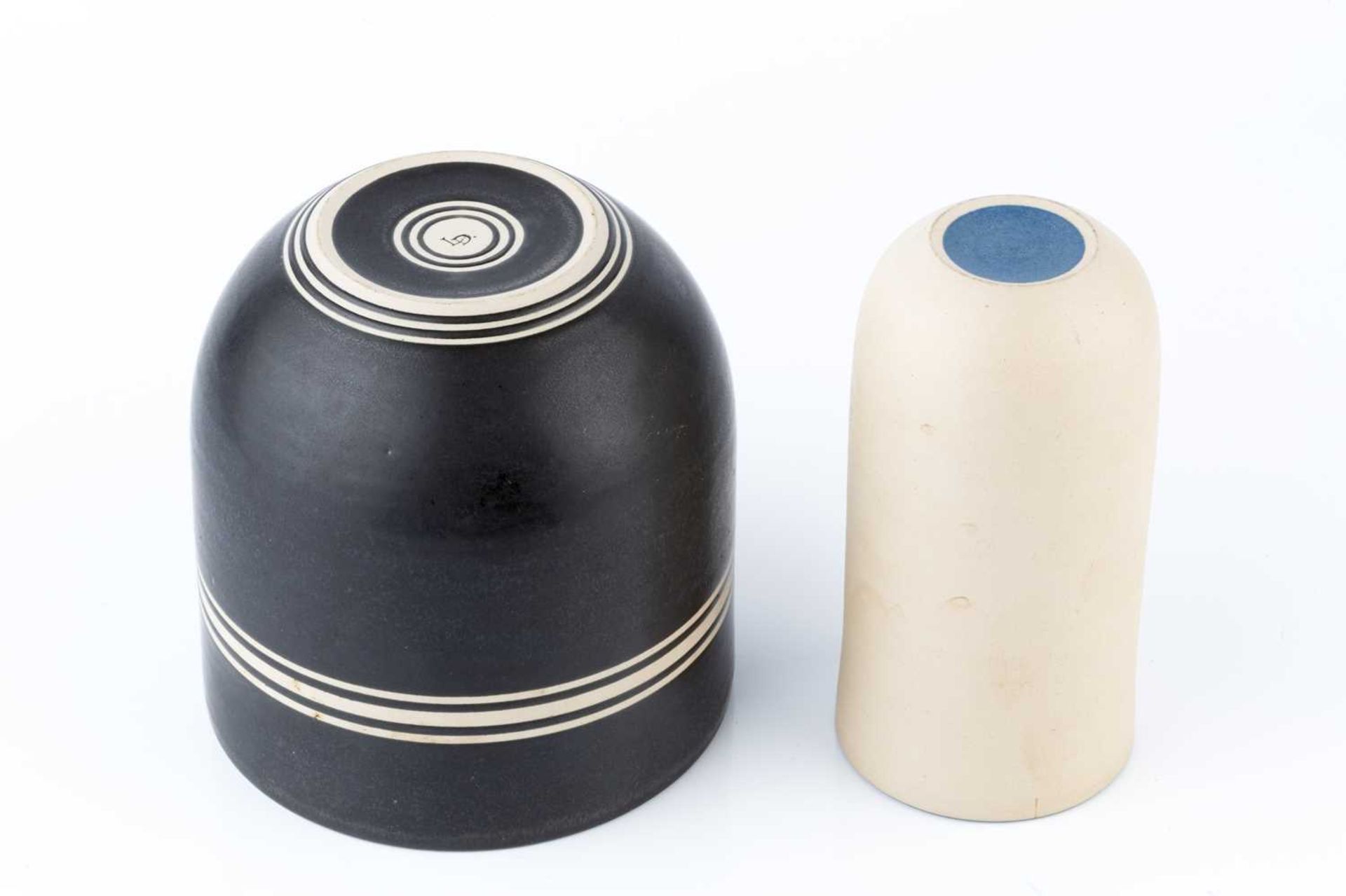 Studio Ceramics to include two Louise Darby vessels, 15cm and 14cm high; a multi-colored hand - Image 4 of 10