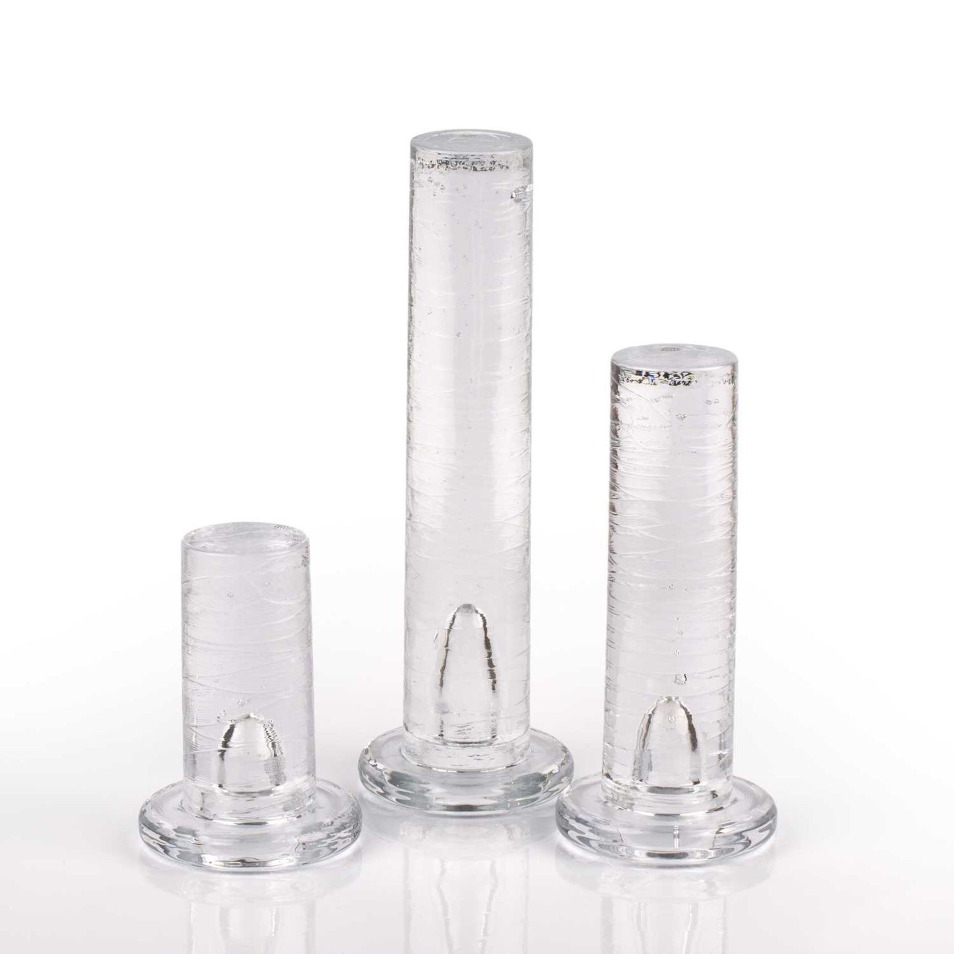 Kosta Boda Three graduated candle holders clear glass the tallest 30cm high. - Image 2 of 4
