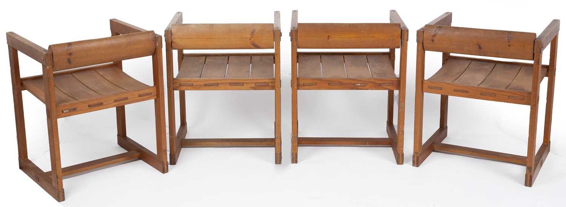 Edvin Helseth (1925-2017) Four Trybo chairs, circa 1960 pine with pegged joints 65cm high, 53cm wide - Image 4 of 6
