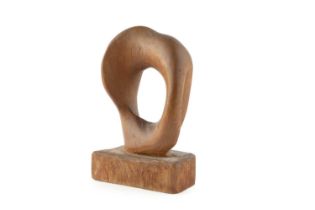 Manner of Barbara Hepworth (1903-1975) Circular form carved wood 19cm high. Provenance: From the