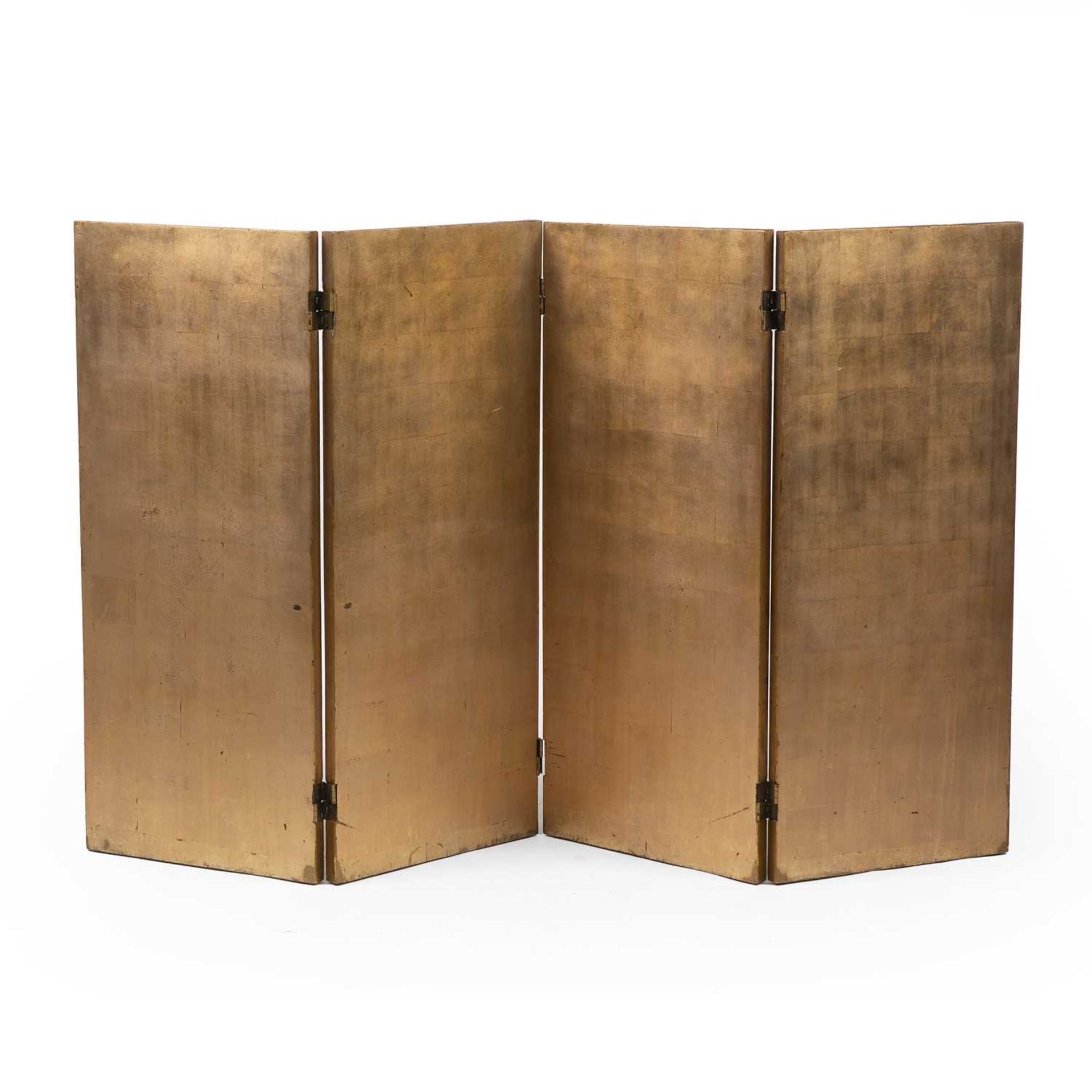 Manner of Jacques Adnet (1900-1984) Four-fold screen lacquered wood with the reverse and edges - Image 2 of 9